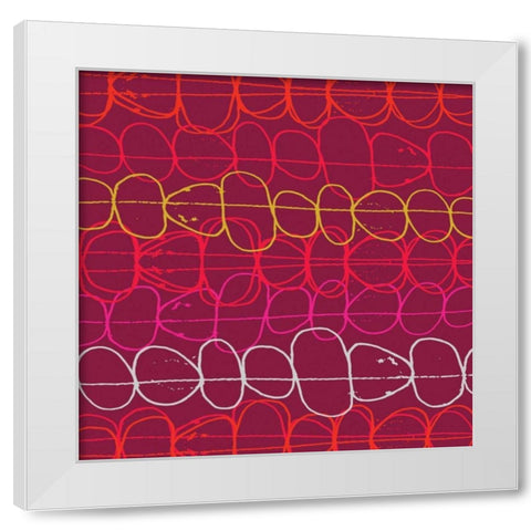 Red Fall IV White Modern Wood Framed Art Print by Benyon, Ali