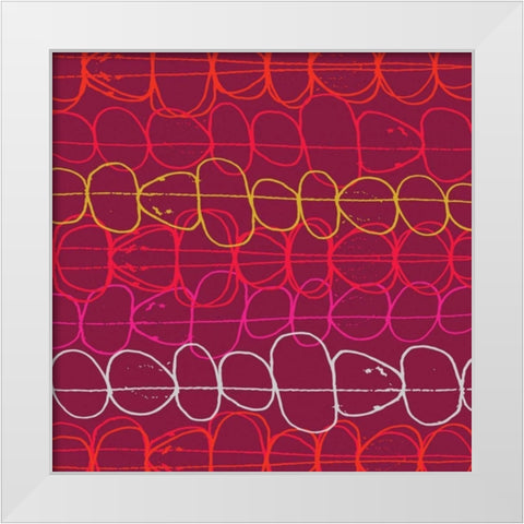 Red Fall IV White Modern Wood Framed Art Print by Benyon, Ali