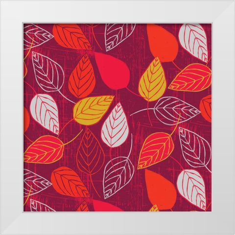 Red Fall VIII White Modern Wood Framed Art Print by Benyon, Ali