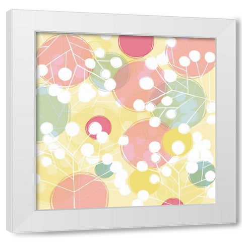 Popping Flowers I White Modern Wood Framed Art Print by Benyon, Ali