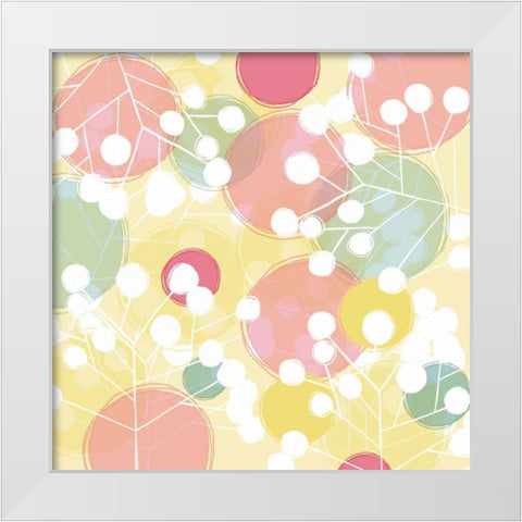 Popping Flowers I White Modern Wood Framed Art Print by Benyon, Ali