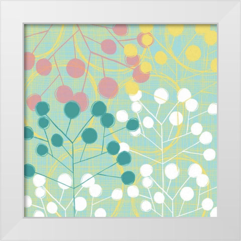 Popping Flowers II White Modern Wood Framed Art Print by Benyon, Ali