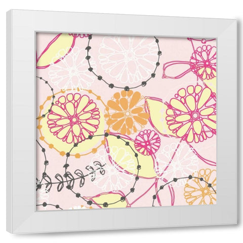 Daisy Chain V White Modern Wood Framed Art Print by Benyon, Ali