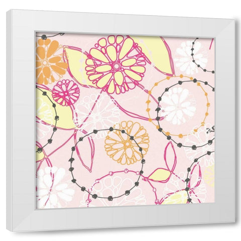 Daisy Chain VI White Modern Wood Framed Art Print by Benyon, Ali