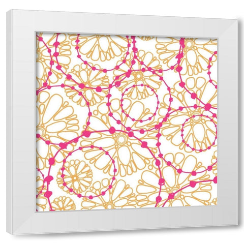 Daisy Chain VII White Modern Wood Framed Art Print by Benyon, Ali
