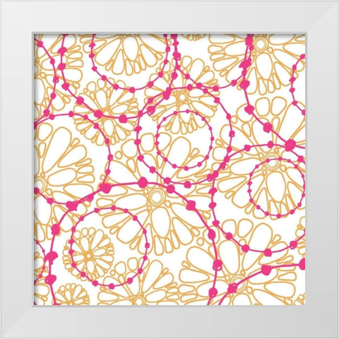 Daisy Chain VII White Modern Wood Framed Art Print by Benyon, Ali