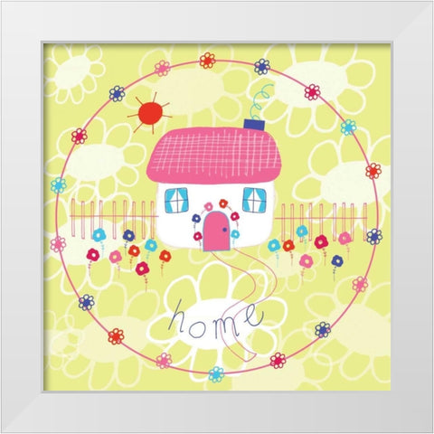 Daisy Chain IX White Modern Wood Framed Art Print by Benyon, Ali