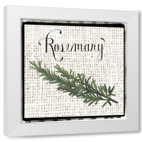 Burlap Herbs I White Modern Wood Framed Art Print by Popp, Grace