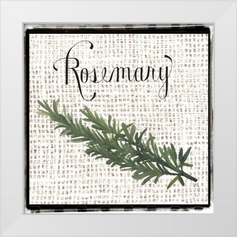 Burlap Herbs I White Modern Wood Framed Art Print by Popp, Grace