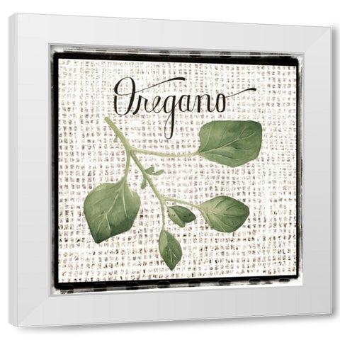 Burlap Herbs II White Modern Wood Framed Art Print by Popp, Grace