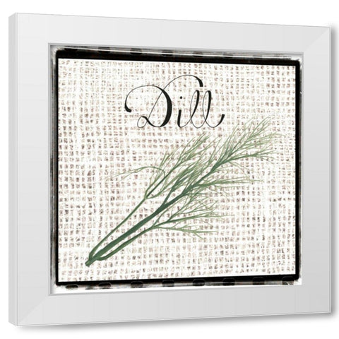 Burlap Herbs III White Modern Wood Framed Art Print by Popp, Grace