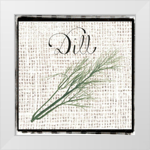 Burlap Herbs III White Modern Wood Framed Art Print by Popp, Grace