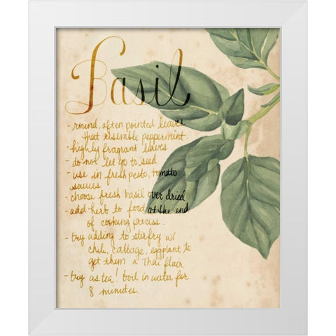 Herb Study I White Modern Wood Framed Art Print by Popp, Grace