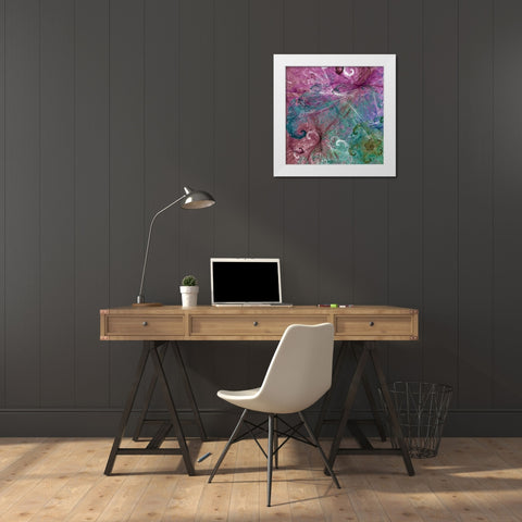Spinout Tiles I White Modern Wood Framed Art Print by Burghardt, James
