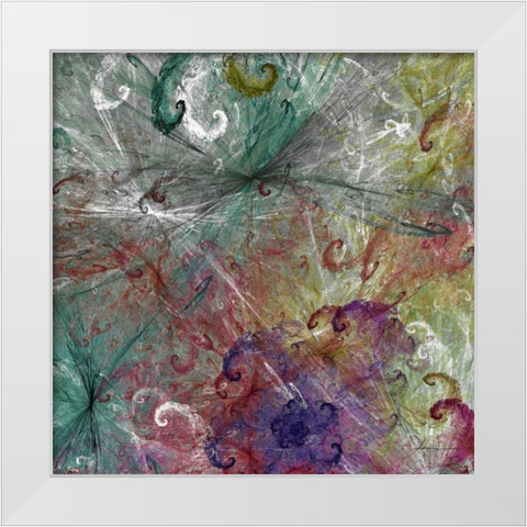 Spinout Tiles III White Modern Wood Framed Art Print by Burghardt, James