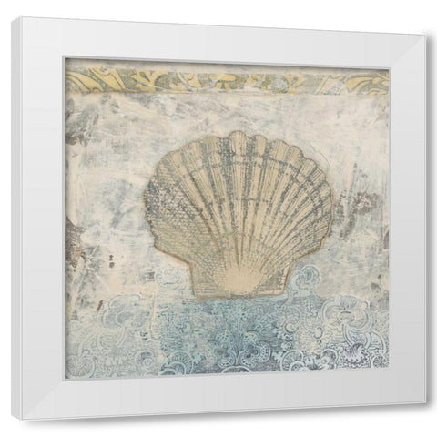 Coastal Cameo V White Modern Wood Framed Art Print by Vess, June Erica