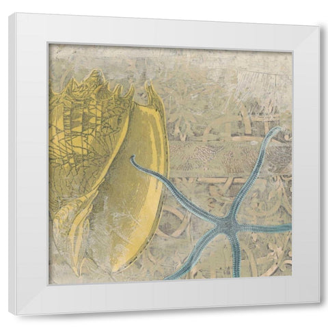 Coastal Cameo VII White Modern Wood Framed Art Print by Vess, June Erica