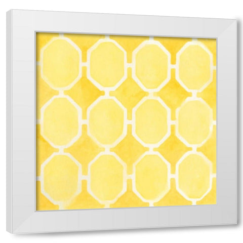 Watercolor Tile I White Modern Wood Framed Art Print by Vess, June Erica