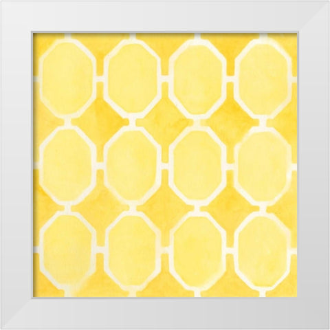 Watercolor Tile I White Modern Wood Framed Art Print by Vess, June Erica