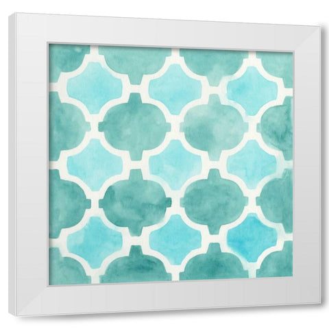 Watercolor Tile II White Modern Wood Framed Art Print by Vess, June Erica