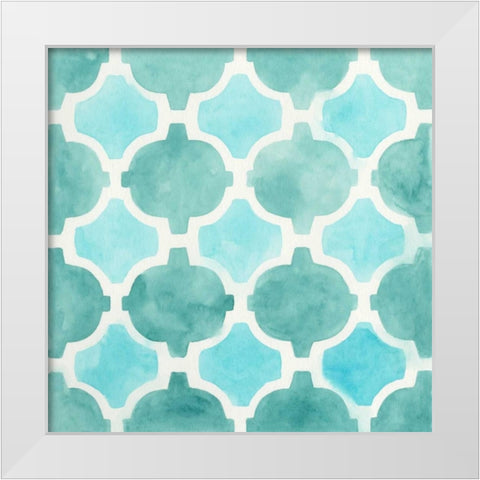 Watercolor Tile II White Modern Wood Framed Art Print by Vess, June Erica