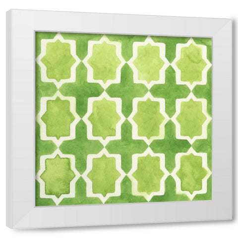 Watercolor Tile III White Modern Wood Framed Art Print by Vess, June Erica
