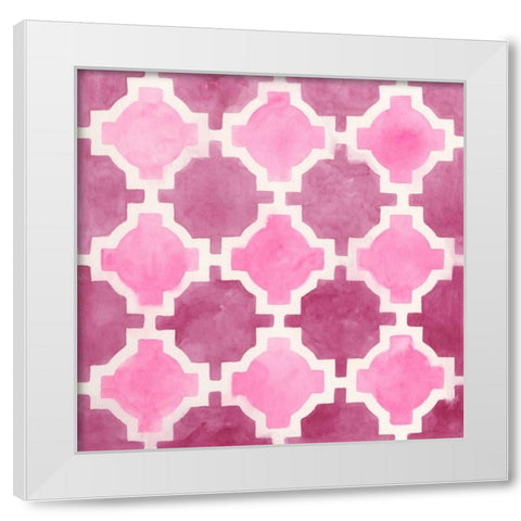 Watercolor Tile V White Modern Wood Framed Art Print by Vess, June Erica