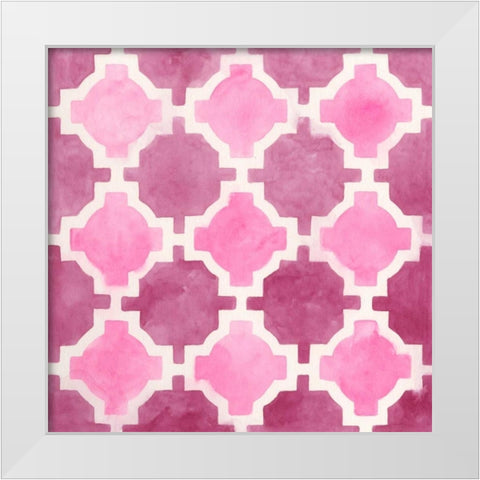 Watercolor Tile V White Modern Wood Framed Art Print by Vess, June Erica