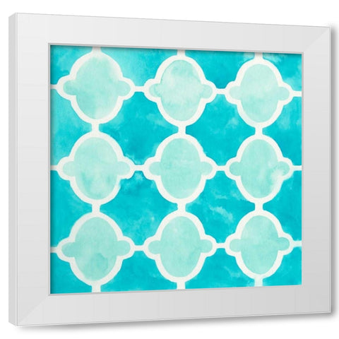Watercolor Tile VI White Modern Wood Framed Art Print by Vess, June Erica