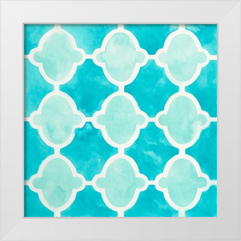 Watercolor Tile VI White Modern Wood Framed Art Print by Vess, June Erica