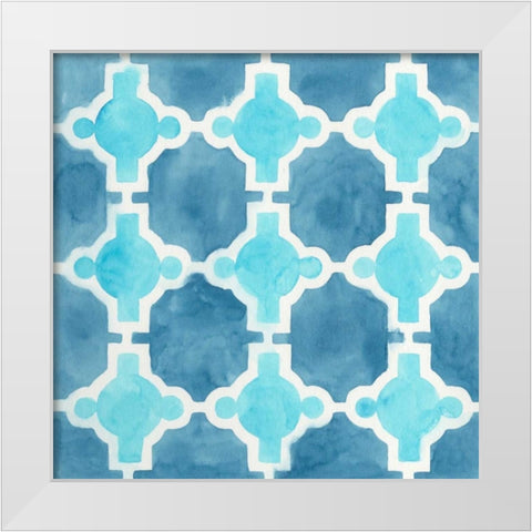 Watercolor Tile VII White Modern Wood Framed Art Print by Vess, June Erica