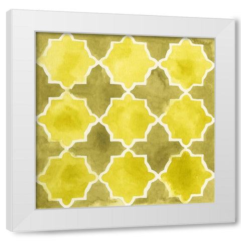 Watercolor Tiles VIII White Modern Wood Framed Art Print by Vess, June Erica