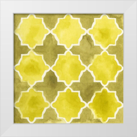 Watercolor Tiles VIII White Modern Wood Framed Art Print by Vess, June Erica