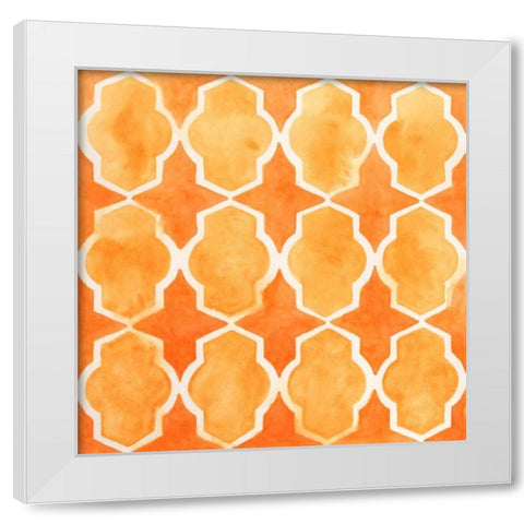 Watercolor Tiles IX White Modern Wood Framed Art Print by Vess, June Erica