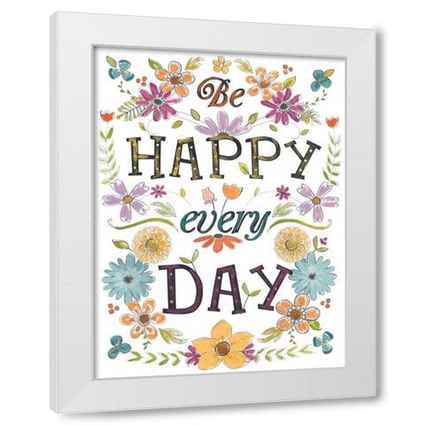 Happy Sentiments II White Modern Wood Framed Art Print by Vess, June Erica