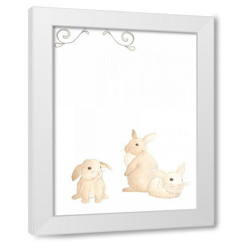 Baby Animals I White Modern Wood Framed Art Print by Vess, June Erica