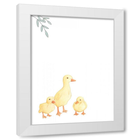 Baby Animals III White Modern Wood Framed Art Print by Vess, June Erica