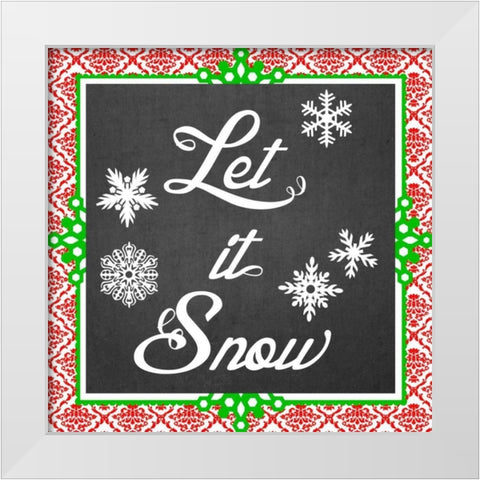 Let it Snow II White Modern Wood Framed Art Print by Vess, June Erica
