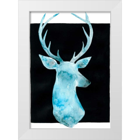 White Tail Bust I White Modern Wood Framed Art Print by Popp, Grace