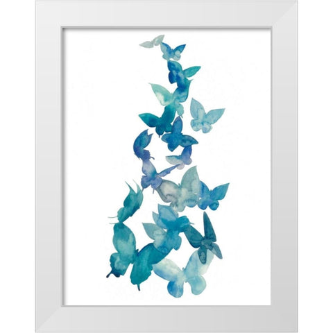 Butterfly Falls II White Modern Wood Framed Art Print by Popp, Grace