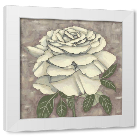 Silver Rose II White Modern Wood Framed Art Print by Zarris, Chariklia