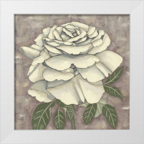 Silver Rose II White Modern Wood Framed Art Print by Zarris, Chariklia
