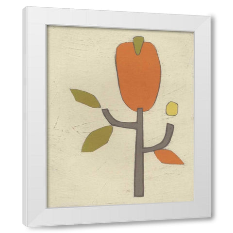 Simple Stems I White Modern Wood Framed Art Print by Vess, June Erica