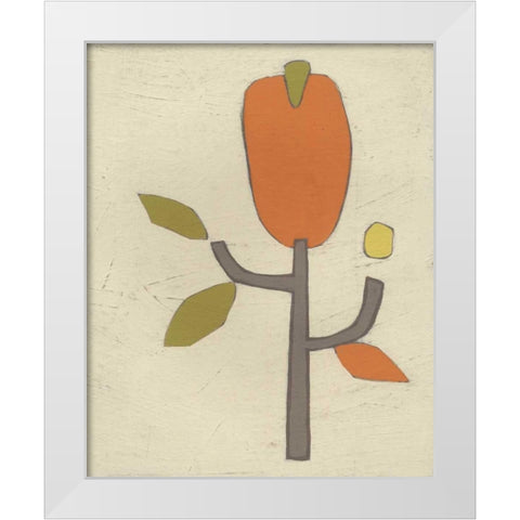 Simple Stems I White Modern Wood Framed Art Print by Vess, June Erica