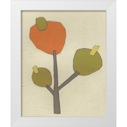 Simple Stems III White Modern Wood Framed Art Print by Vess, June Erica