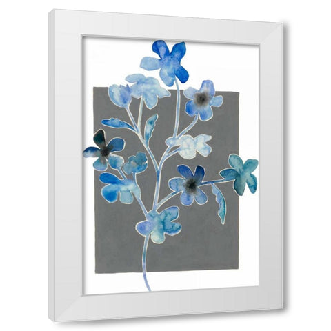 Blue Bouquet II White Modern Wood Framed Art Print by Popp, Grace