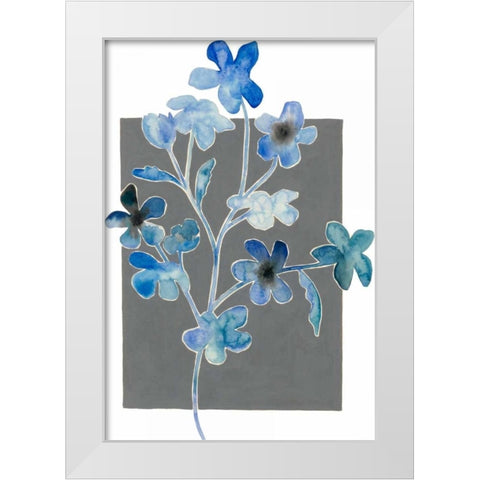 Blue Bouquet II White Modern Wood Framed Art Print by Popp, Grace