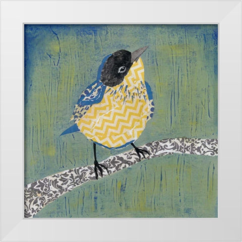 Patchwork Wren II White Modern Wood Framed Art Print by Popp, Grace