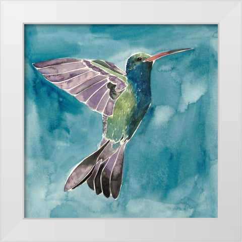 Watercolor Hummingbird I White Modern Wood Framed Art Print by Popp, Grace
