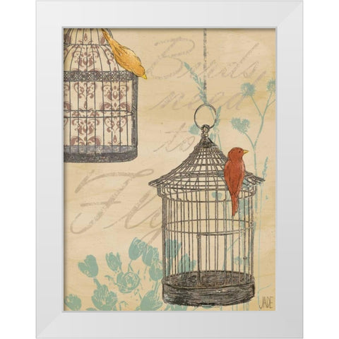 Uncaged I White Modern Wood Framed Art Print by Reynolds, Jade